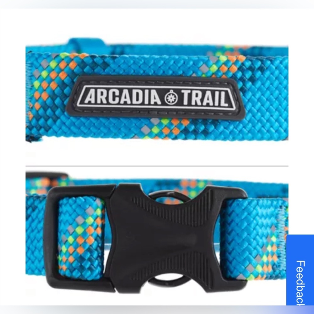 Arcadia Blue and Orange Dog Harness with Geometric Design